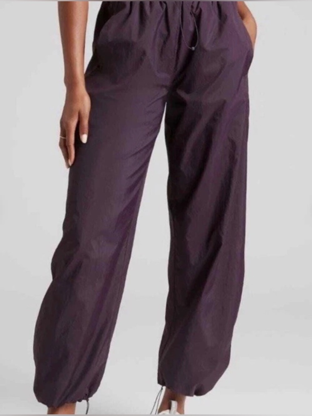 Athleta Grace Warm Up Pants Womens Purple Draw String Lined Jogger Size 1X
